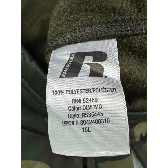 Russell Athletic Camo Quarter Zip Performance Pullover Mens L Outdoor Activewear - Picture 6 of 9